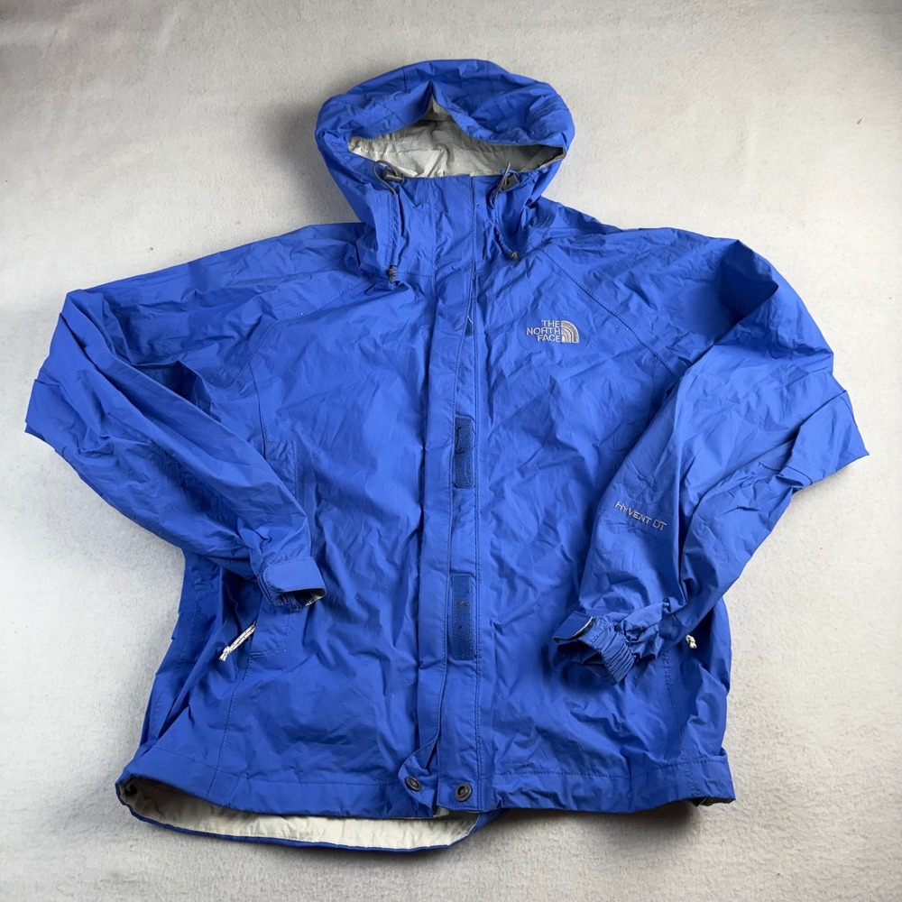 The North Face HyVent DT Blue Rain Jacket Womens Small Hooded Waterproof Shell